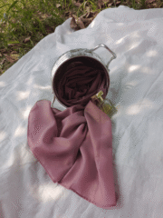 Glitter Shiny Stolar Chiffon Hijab – Dusty Rose Gold Elegance