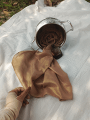 Glitter Shiny Stolar Chiffon Hijab – Golden Caramel Luxe - Image 2