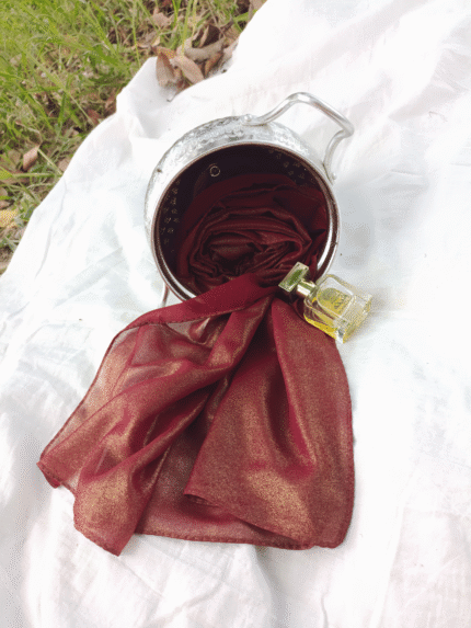 Glitter Shiny Stolar Chiffon Hijab – Garnet Gold Luxe Shine