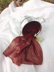 Glitter Shiny Stolar Chiffon Hijab – Garnet Gold Luxe Shine - Image 3