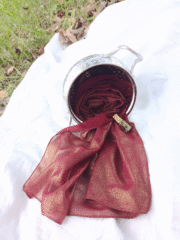 Glitter Shiny Stolar Chiffon Hijab – Garnet Gold Luxe Shine - Image 2