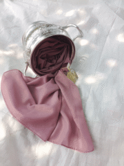 Glitter Shiny Stolar Chiffon Hijab – Dusty Rose Gold Elegance - Image 3