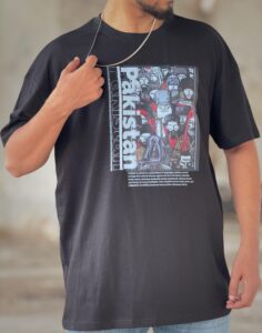 Pakistan Culture Graphic T‑Shirt – Black Unisex Crewneck, Art Poster Front Print - Image 2