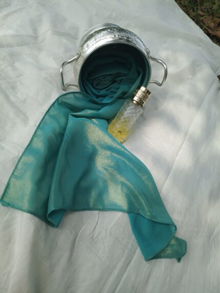 Emerald Luxe Shimmer Hijab – Elegant Formal Wear