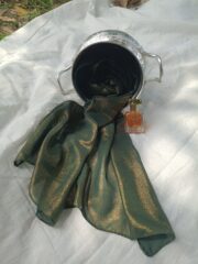 Deep Forest Gold Shimmer Hijab – Premium Formal Elegance